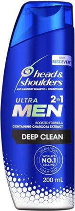 Head and Shoulders Ultramen Deep Clean 2 in 1 Anti Dandruff Shampoo and Conditioner 200ML