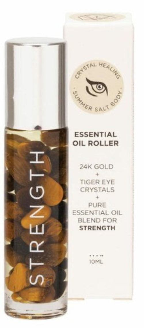 Summer Salt Body Essential Oil Roller Strength Tiger Eye Crystals 10ML