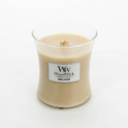Woodwick Medium 12cm Soy Wax Scented Candle - Vanilla Bean