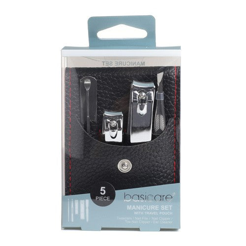 Basicare Manicure Set With Travel Pouch 5 Piece