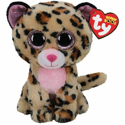 Ty Beanie Boos Livvie The Leopard Brown and Pink Regular Plush Toy 15CM