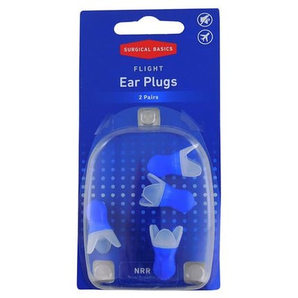 Surgical Basics Flight Ear Plugs NRR22 for Air Travel Pressure Relief 2 Pairs