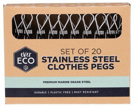 Ever Eco Stainless Steel Pegs Marine Grade 316 Rust Proof Clothes Pins 20