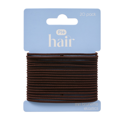 Pharmacy Health Thin Elastics For Brunette Hair 20 Pack