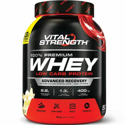Vital Strength 100 Percent Whey Low Carb Protein Powder Vanilla 2KG