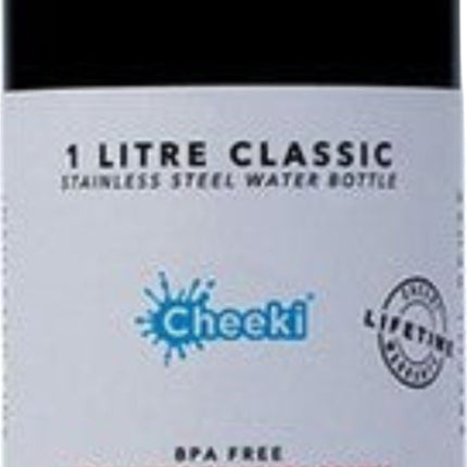Cheeki Stainless Steel Bottle Matte Black 1L