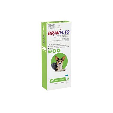 Bravecto Spot On for Medium Dogs 10 to 20kg Green