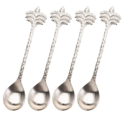 Flair Decor Silver Palm Tree Teaspoon Set 4 Piece