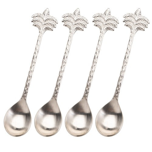 Flair Decor Silver Palm Tree Teaspoon Set 4 Piece