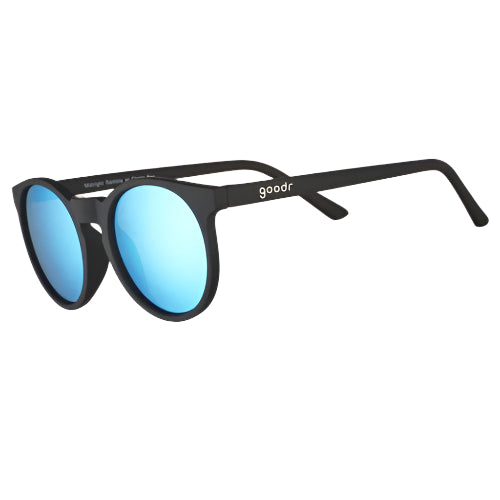Goodr Circle G's Running Sunglasses - Midnight Rambe at a Circle Bar