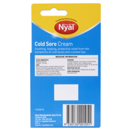 Nyal Cold Sore Cream 10G