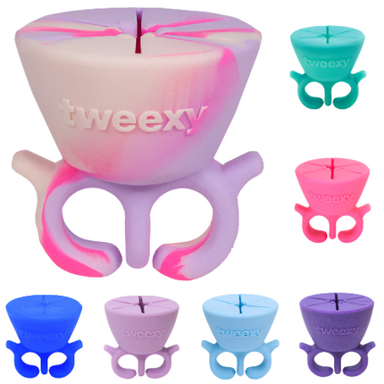 Tweexy Nail Polish Bottle Holder Washable Wearable Ring Silicone Assorted
