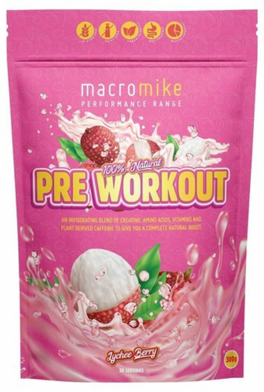 Macro Mike Pre Workout Lychee Berry 300g