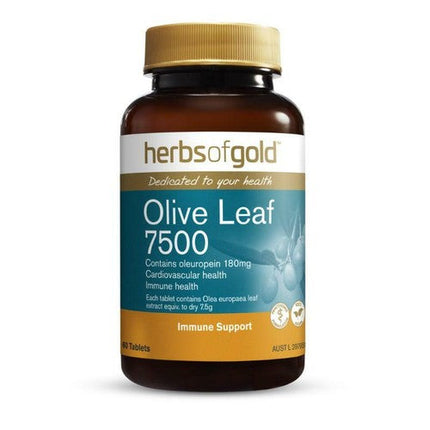 Herbs Of Gold Olive Leaf 7500 60 Tablets