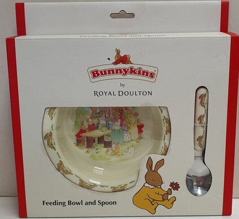 Royal Doulton Bunnykins Running Bowl and Spoon Set 16CM
