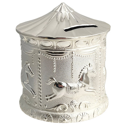 Money Bank Silver Finish Merry Go Round
