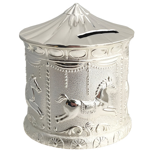 Money Bank Silver Finish Merry Go Round