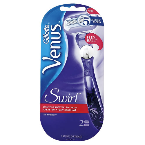 Gillette Venus Swirl Shaving Razor With 2 Cartridges