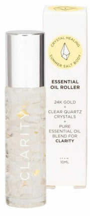 Summer Salt Body Essential Oil Roller 24K Gold Clarity Clear Quartz 10ML