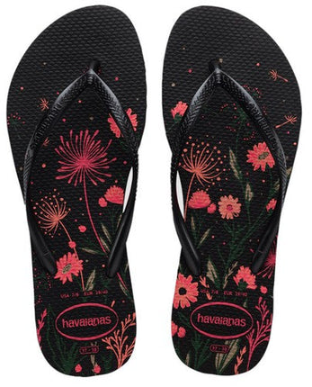 Havaianas Slim Organic Flip Flops in Black Rose 35/36