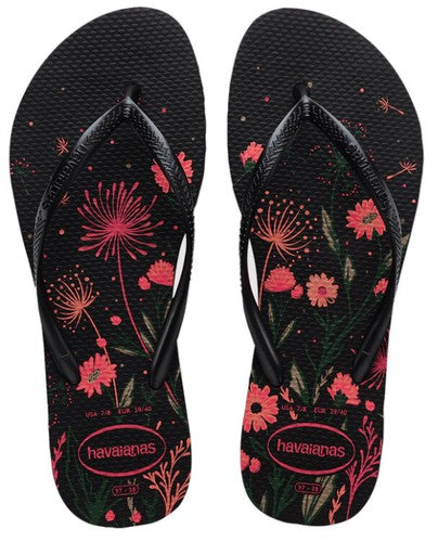 Havaianas Slim Organic Flip Flops in Black Rose 35/36