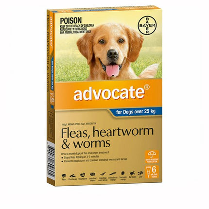 Advocate for Extra Large Dogs Over 25 KG Flea Heartworm and Worm Treatment