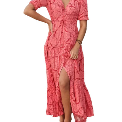Ginger Bear Boutique Tessa Maxi Dress Rosella Print with Adjustable Tie Waist