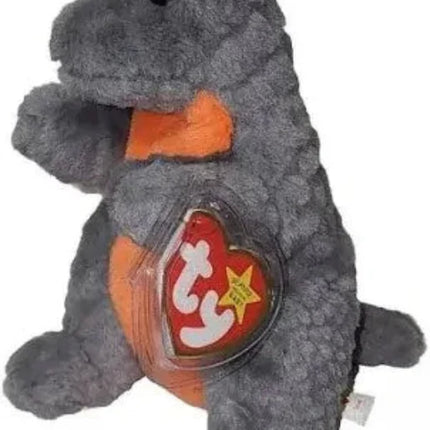Ty Beanies Emmett Gray Dinosaur Beanie Baby Plush Toy
