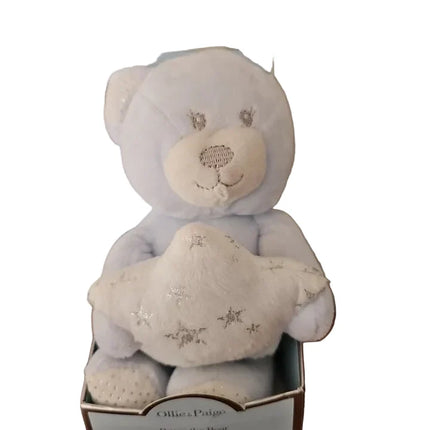 Ollie & Paige Bruno The Bear Blue And White Star Stuffed Toy 15cm
