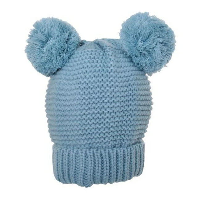 Beanie Kids Double Pom Pom Beanie Blue