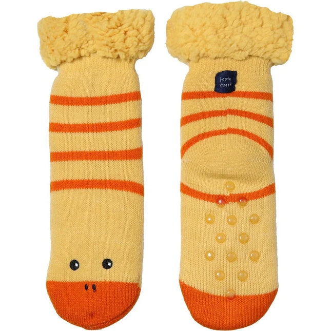 Foote Street Kids Duck Slipper Socks Yellow 3 Pack