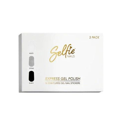 Selfie Nails Express Gel Polish White/Stone/Black - OhYouLuckyDuck.com.au