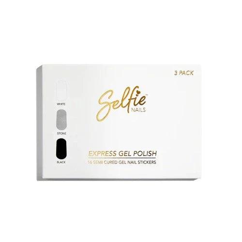 Selfie Nails Express Gel Polish White/Stone/Black - OhYouLuckyDuck.com.au
