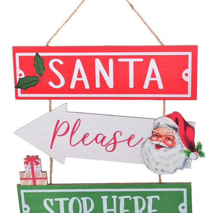 Giftolicious Santa Stop Here Plaque