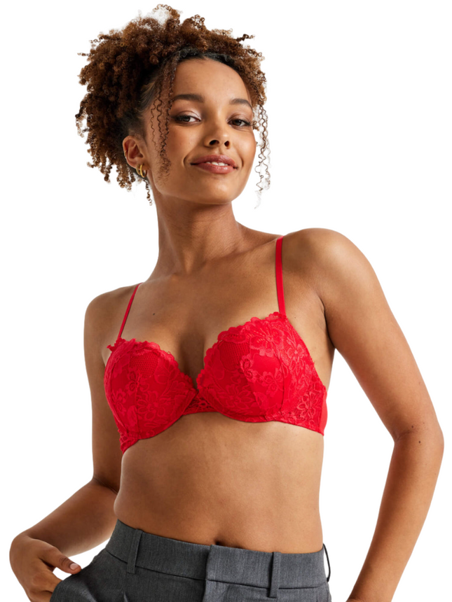 Kayser Brazilian Push Up Bra - Red - OhYouLuckyDuck.com.au