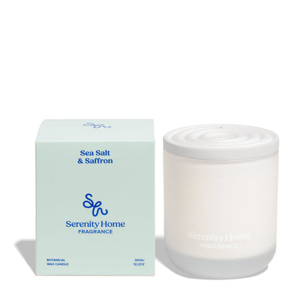 Serenity Home Sea Salt and Saffron Scented Soy Candle 300G