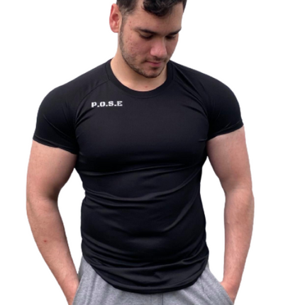P.O.S.E Mens Shape Gym T-Shirt Tight Fit