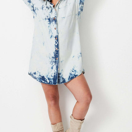 17 Sunday  Shibori Denim Dress Japanese Tie Dye Style