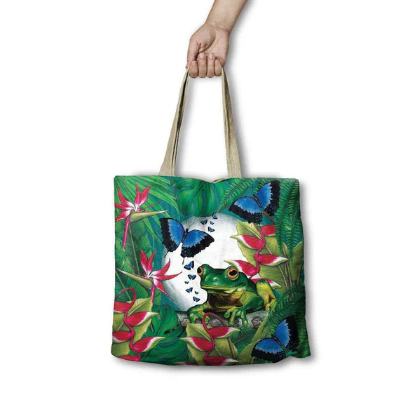 Lisa Pollock Reusable Shopping Bag Green Frog