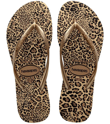 Havaianas Slim Animal Flip Flops in Sand Gold 39/40