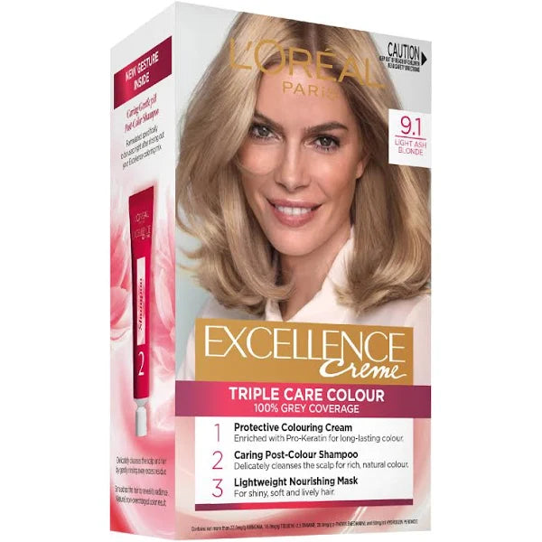 Loreal Excellence 9.1 Light Ash Blonde - OhYouLuckyDuck.com.au