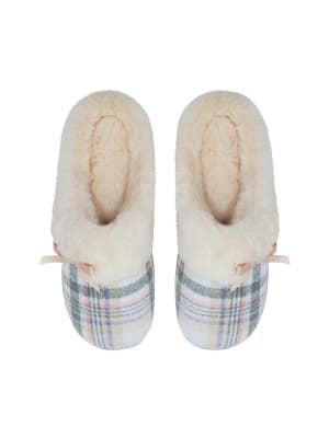 SnuggUps Womens Slide Cream Plaid EU37 38