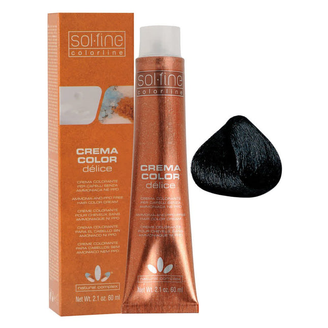 Delice Crema Color Permanent Hair Dye 1.0 Black 100 ml