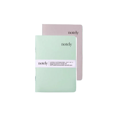 Notely Spearmint and Grey A6 Pocket Notebooks Set of 2