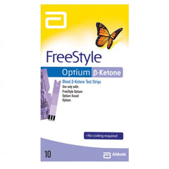 Abbott Freestyle Optium Blood ß-Ketone Test Strips 10 Strips - OhYouLuckyDuck.com.au