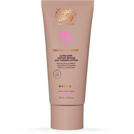 Sugar Baby Tan Of The Hour Ultra Dark Instant Bronze Self Tanning Lotion 200ml - OhYouLuckyDuck.com.au