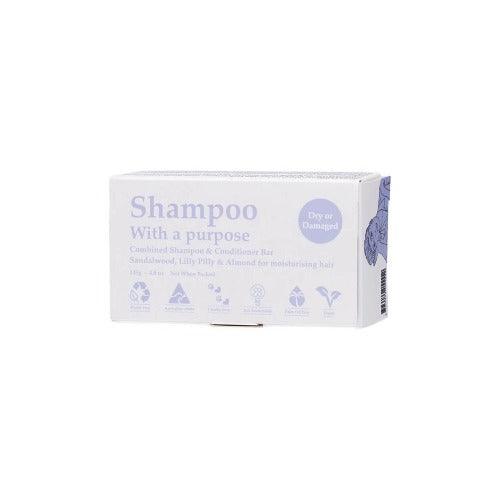 Shampoo With A Purpose Shampoo & Conditioner Bar 135G Dry Or Damaged - OhYouLuckyDuck.com.au