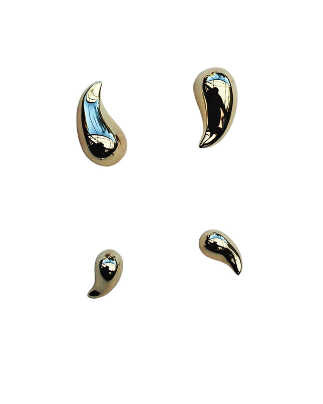 Sterling  Silver Teardrop Gold Earrings