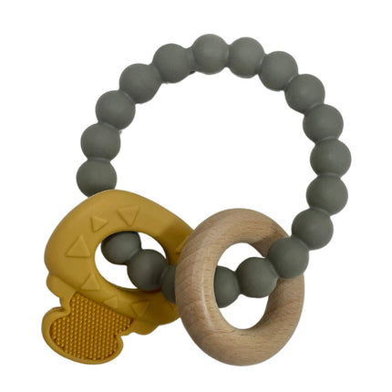 ES Kids Silicone Ring Key Teether for Babies Olive