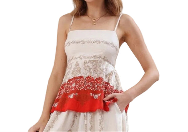 Ginger Bear Boutique Mediterranean Charm Peplum Cami Top